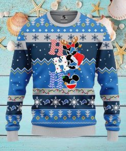Detroit Lions HoHoHo Mickey Christmas Ugly Sweater Christmas Gift Ideas For Fans