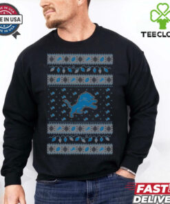 Detroit Lions Holiday Lights Sweater T Shirt 2 Detroit Lions Holiday Lights Sweater T Shirt