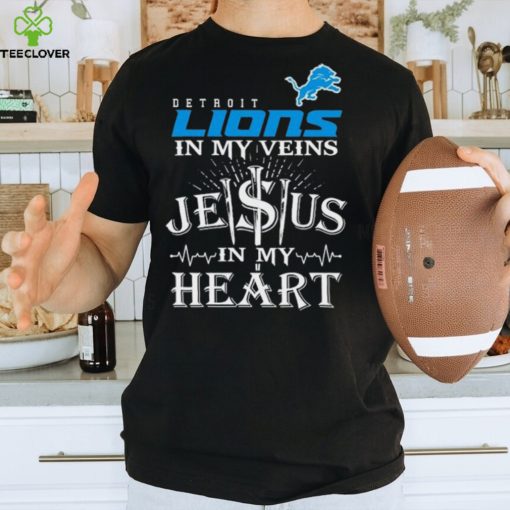 Detroit Lions In My Vien Jesus In My Heart Logo Shirt