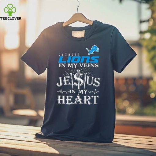 Detroit Lions In My Vien Jesus In My Heart Logo Shirt