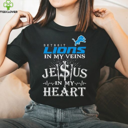 Detroit Lions In My Vien Jesus In My Heart Logo Shirt