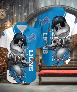 Detroit Lions Jack Skellington And Zero Hawaiian Shirt
