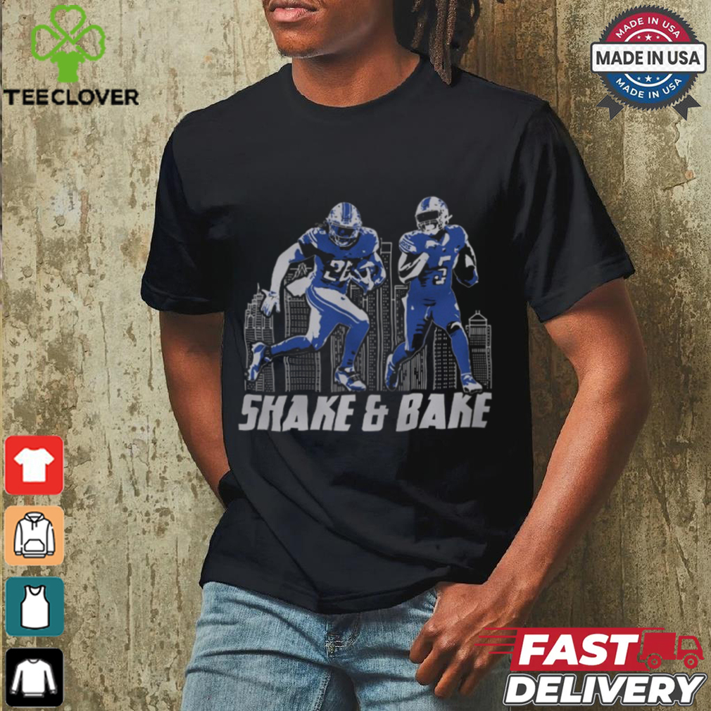 Detroit Lions Jahmyr Gibbs David Montgomery Shake & Bake T Shirt Detroit Lions Jahmyr Gibbs David Montgomery Shake & Bake T Shirt