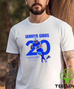 Detroit Lions Jahmyr Gibbs no.20 touchdowns most in the NFL this season shirt