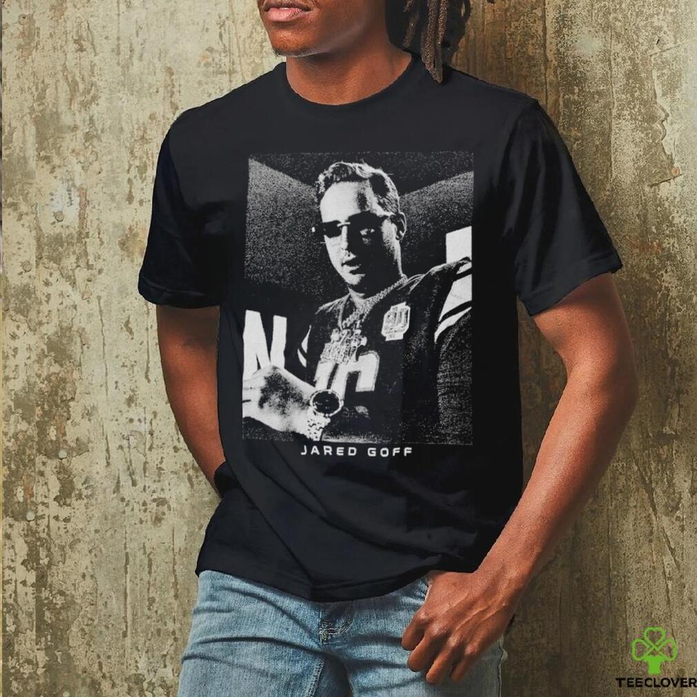 Majestic Jared Goff Football Poster Style Graphic T-shirt