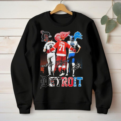 Detroit Lions Jared Goff Red Wings Dylan Larkin Detroit Tigers Matt Vierling Signatures hoodie, sweater, longsleeve, shirt v-neck, t-shirt