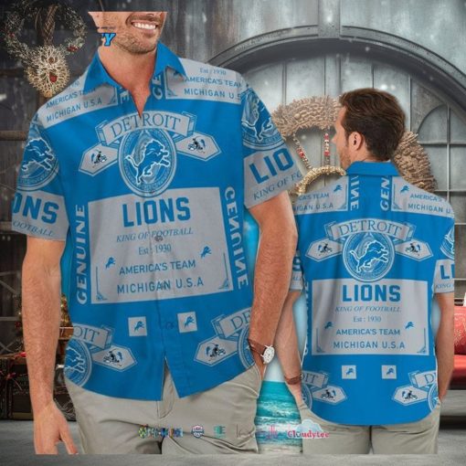 Detroit Lions King Of Football Americas Team Hawaiian Shirt