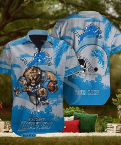 Detroit Lions Mascot Custom Name Hawaiian Shirt