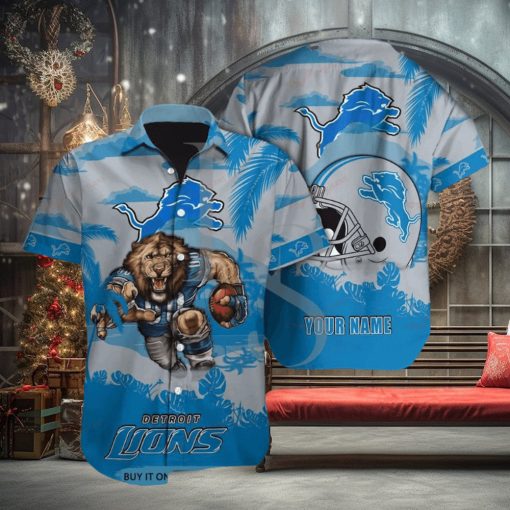 Detroit Lions Mascot Custom Name Hawaiian Shirt