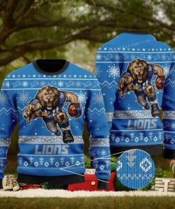 Detroit Lions Mascot Ugly Christmas Sweaters