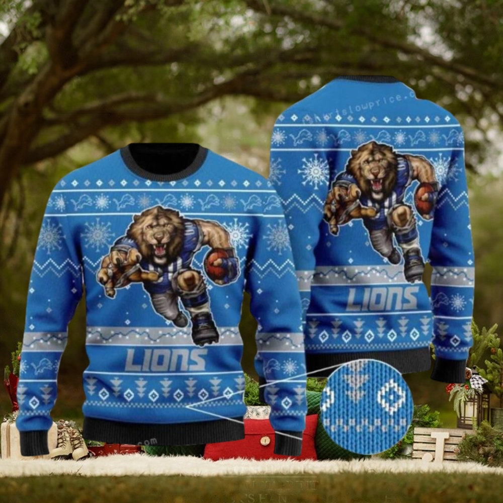 Detroit Lions Mascot Ugly Christmas Sweaters Detroit Lions Mascot Ugly Christmas Sweaters