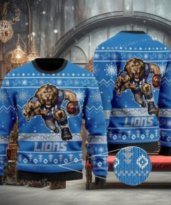 Detroit Lions Mascot Ugly Christmas Sweaters 1 Detroit Lions Mascot Ugly Christmas Sweaters