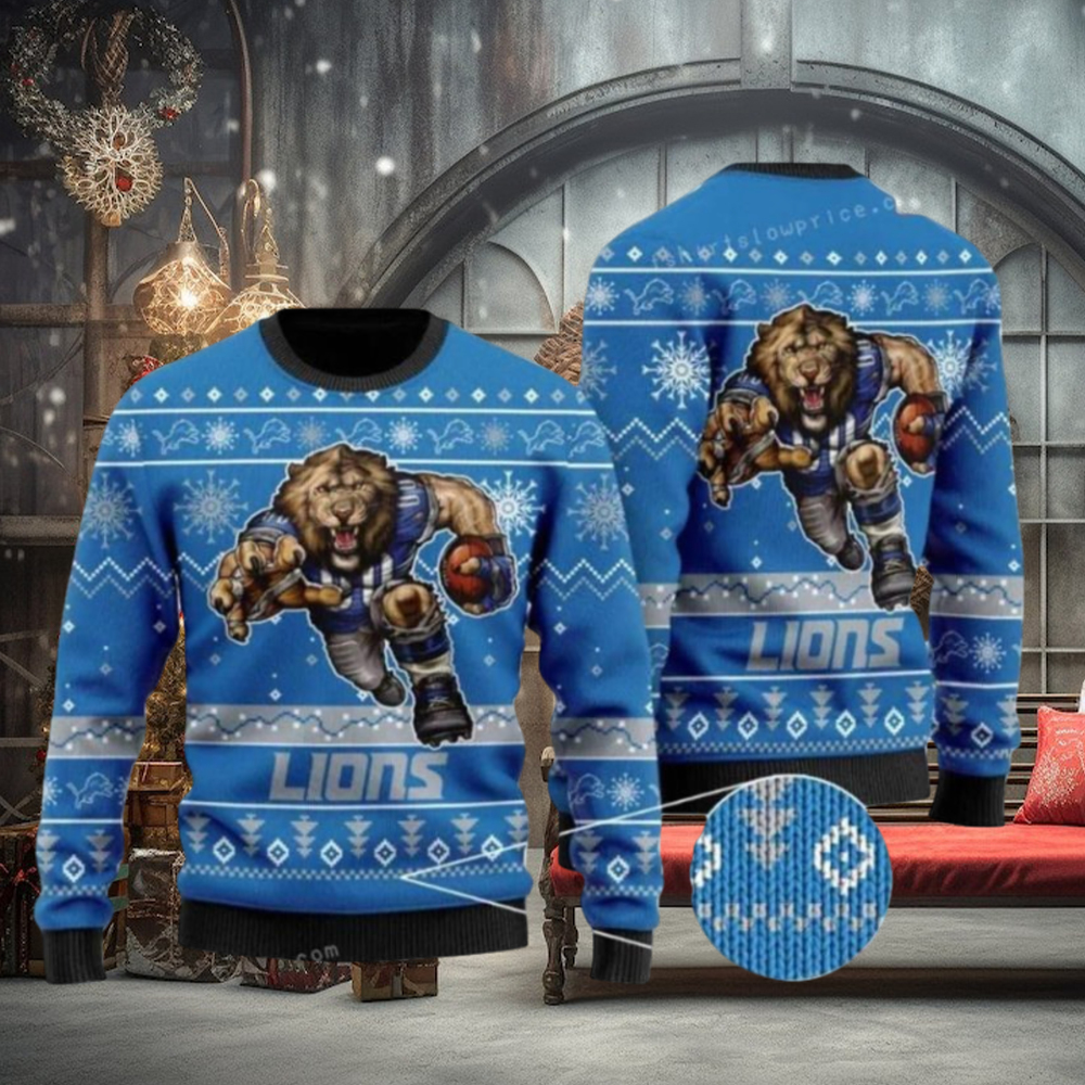 Detroit Lions Mascot Ugly Christmas Sweaters Detroit Lions Mascot Ugly Christmas Sweaters