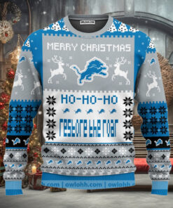 Detroit Lions Merry Christmas  Ugly Christmas Sweaters