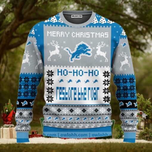 Detroit Lions Merry Christmas  Ugly Christmas Sweaters