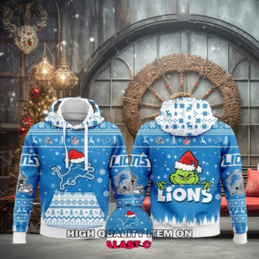 Detroit Lions Merry Christmas Ugly Hoodie Sweatshirt