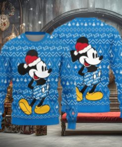 Detroit Lions Mick Mouse Christmas Pattern Knitted Ugly Christmas Sweater AOP Gift For Men And Women