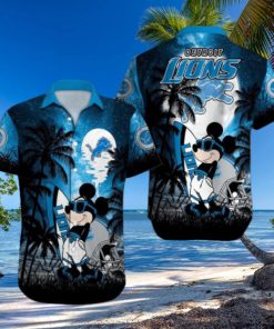 Detroit Lions Mickey Mascot Design Hawaiian Shirt