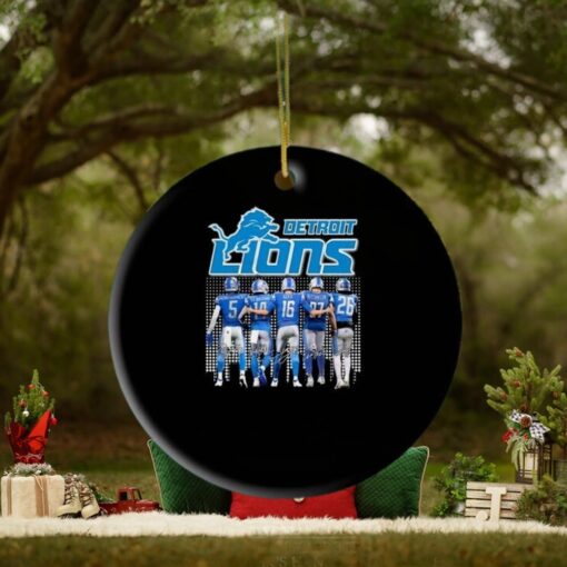 Detroit Lions Montgomery St. Brown Goff But Crimson Jahmyr Gibbs Signatures Ornament
