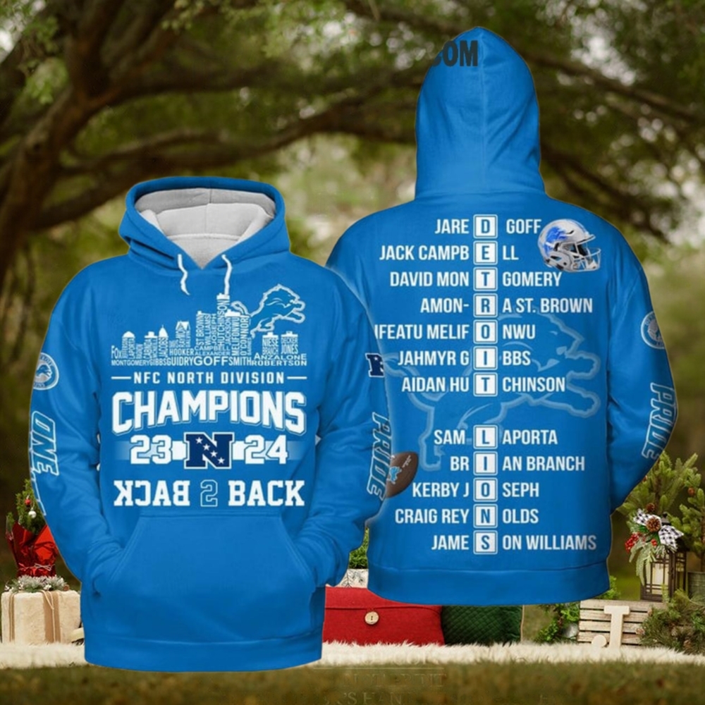 Detroit Lions NFC North Champions Back To Back 2024 Classic Hoodie T Shirt Detroit Lions NFC North Champions Back To Back 2024 Classic Hoodie T Shirt