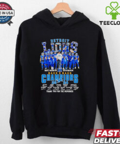 Detroit Lions NFC North Division back 2 back Champions 2024 thank you for the memories shirt
