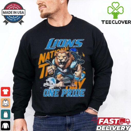 Detroit Lions NFL 2024 Mascot Football One Pride T Shirt