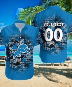 Detroit Lions NFL Camouflage Vintage Custom Name And Number Summer Gift For Fans Hawaiian Shirt
