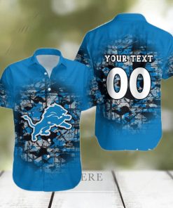 Detroit Lions NFL Camouflage Vintage Custom Name And Number Summer Gift For Fans Hawaiian Shirt
