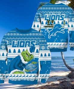 Detroit Lions NFL Grinch Christmas Ugly Sweater Fans Gift Funny For Men And Women