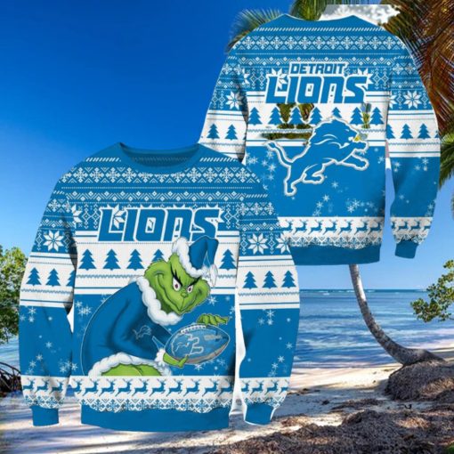 Detroit Lions NFL Grinch Christmas Ugly Sweater Fans Gift Funny For Men And Women