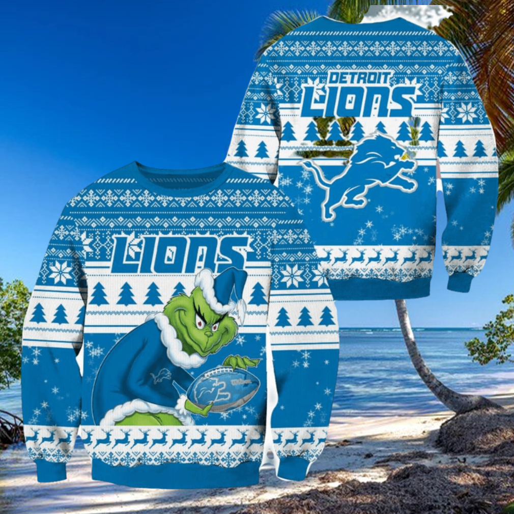 Detroit Lions Football Team Logo Ugly Christmas Sweater Custom Name  Christmas For Fans - Teeclover