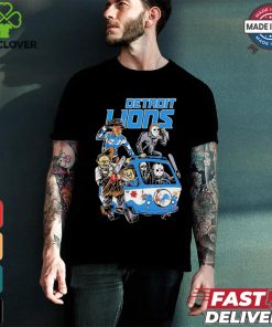 Detroit Lions NFL Horror Characters Movie Hippie Halloween Shirt