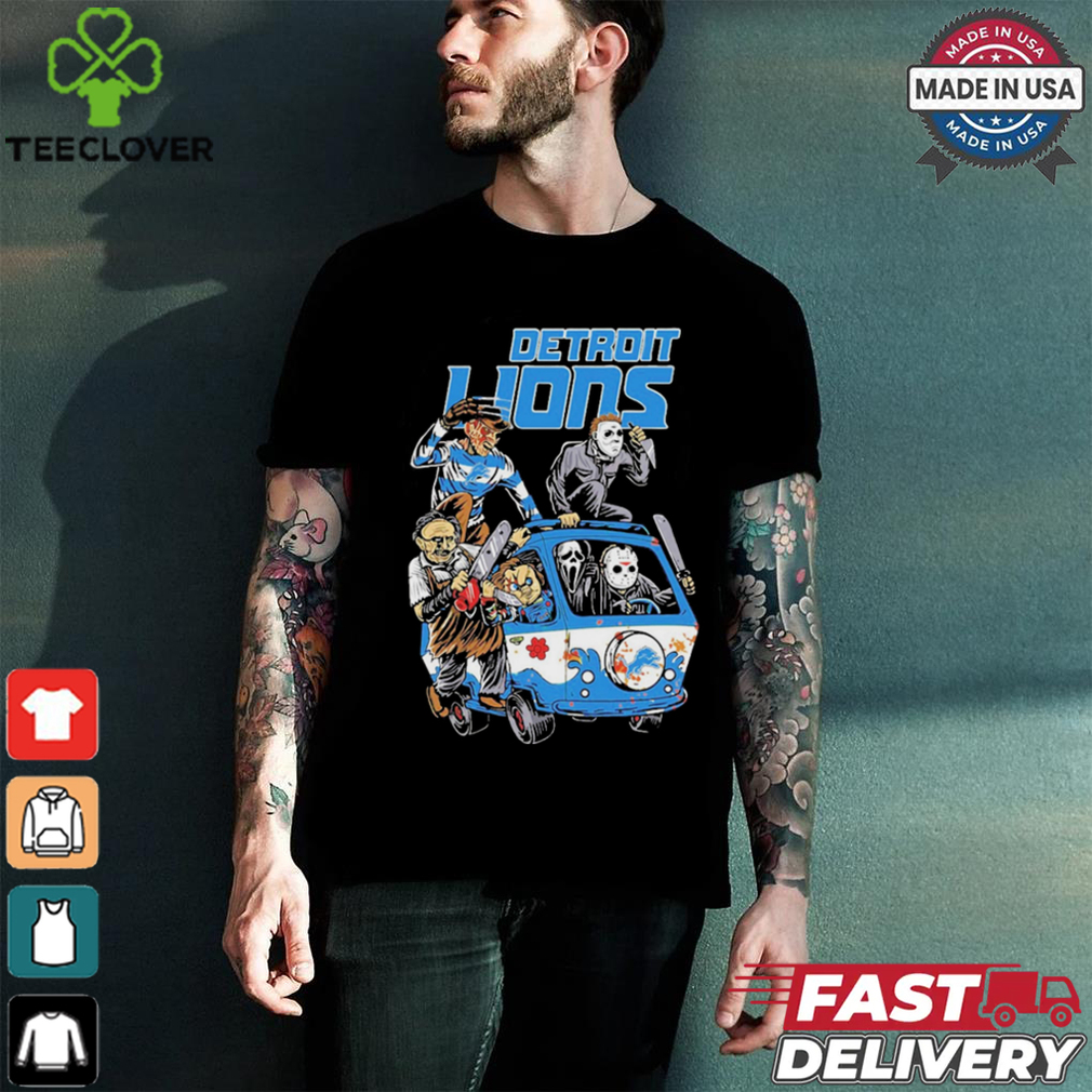 Detroit Lions NFL Horror Characters Movie Hippie Halloween Shirt Detroit Lions NFL Horror Characters Movie Hippie Halloween Shirt