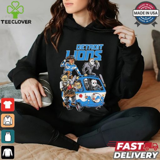 Detroit Lions NFL Horror Characters Movie Hippie Halloween Shirt
