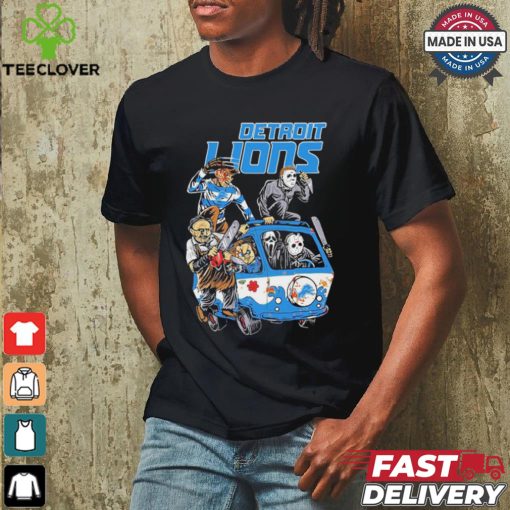 Detroit Lions NFL Horror Characters Movie Hippie Halloween Shirt