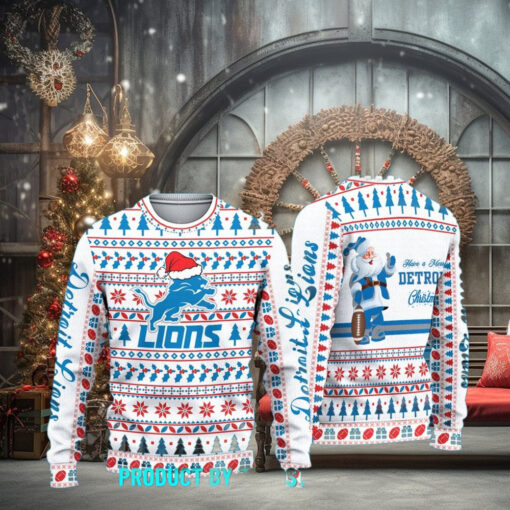 Detroit Lions NFL Merry Christmas 2024 Ugly Sweater