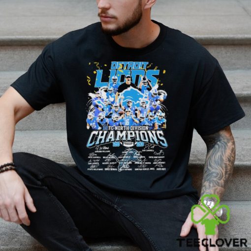 Detroit Lions NFL Team 2023 NFC North Division Champions Signatures Shirt