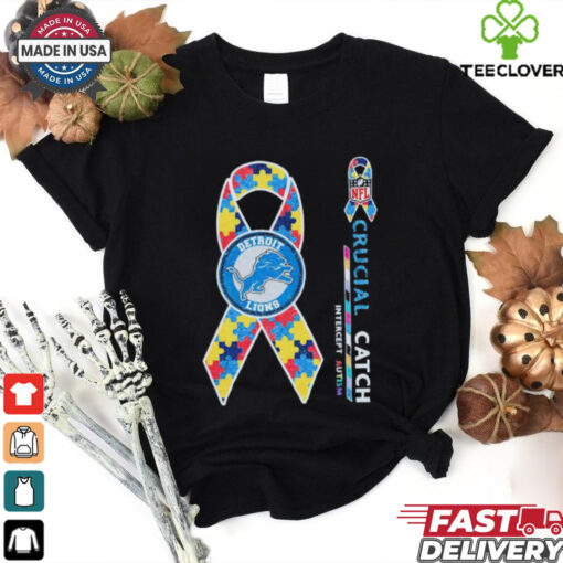 Detroit Lions NFL crucial catch intercept autism shirt