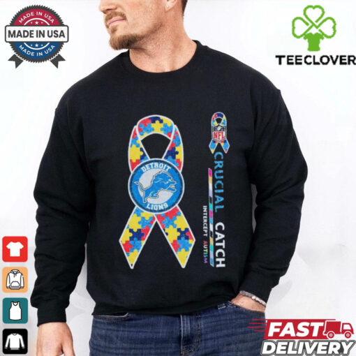 Detroit Lions NFL crucial catch intercept autism shirt