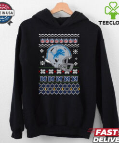 Detroit Lions NFL football Christmas helmet shirt