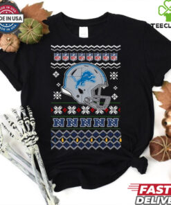 Detroit Lions NFL football Christmas helmet shirt