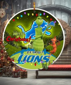 Detroit Lions Nfl Funny Grinch Christmas Ornaments