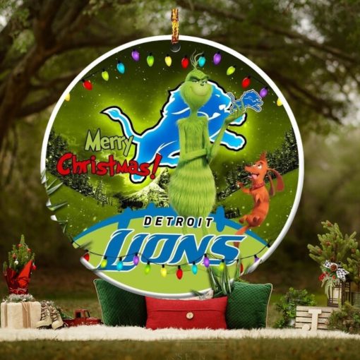 Detroit Lions Nfl Funny Grinch Christmas Ornaments