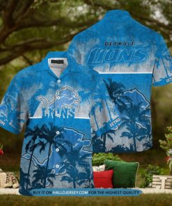 Detroit Lions Palm Hawaiian Shirt