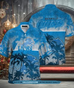 Detroit Lions Palm Hawaiian Shirt