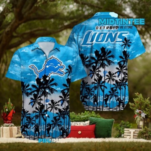 Detroit Lions Palm Tree Hawaiian Shirt