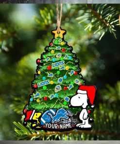 Detroit Lions Personalized Your Name Snoopy And Peanut Ornament Christmas Gifts For NFL Fans SP161023139ID03