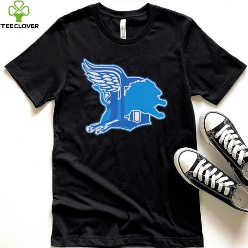 Detroit Lions Red Wings Tigers logo shirt