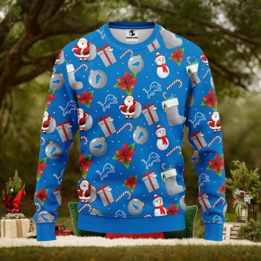 Detroit Lions Santa Claus Snowman Christmas Ugly Sweater Sport Christmas Gift Ideas