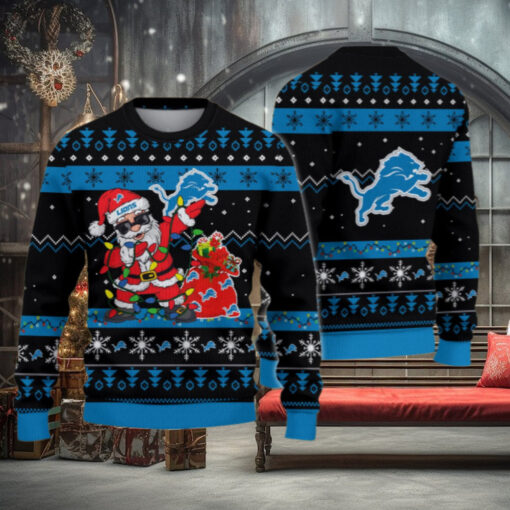Detroit Lions Santa Claus Ugly Christmas Sweater